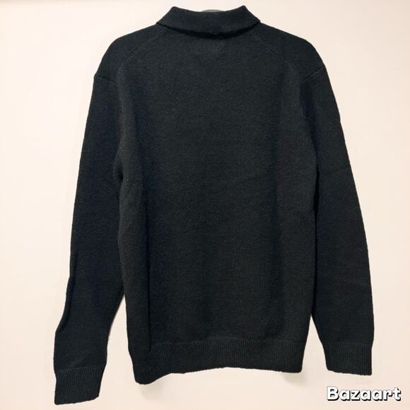 OLD NAVY Go Recycled Sweater Mens Size M Black Collared Pullover New With Tags - Picture 2 of 5